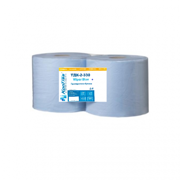 Полотенца бумажные в рулонах ТДК-2-330 WIPER Blue